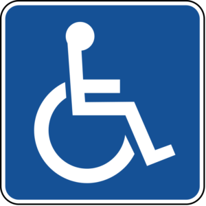 MUTCD road sign aka wheelchair symbol for accessibility