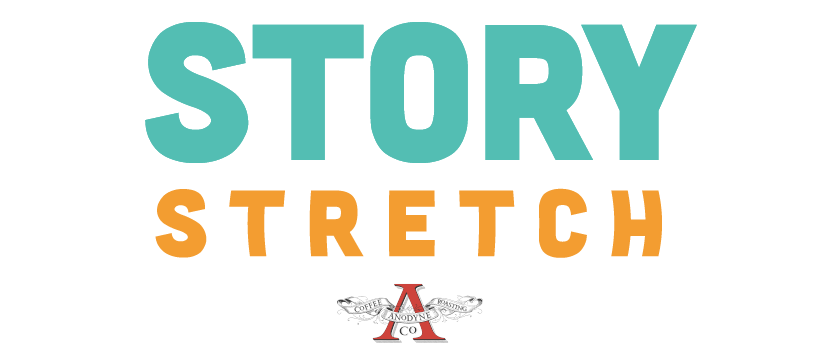 StoryStretch Logo with Anodyne Coffee Sponsor logo